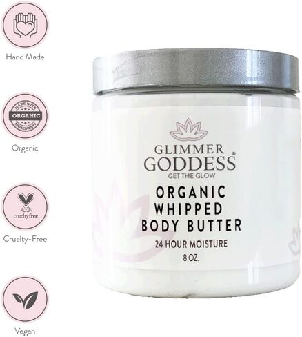 GLIMMER GODDESS Organic Whipped Body Butter- Cinnamon Apple Cider, Vegan, 24 Hr Hydration, Less Stretch Marks, All Skin Types, Child-Safe, 8 oz in Kuwait