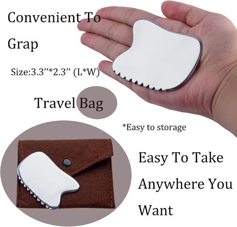 Gua Sha Scraping Tool, Stainless Steel Therapy Massage Tool, Lymphatic Drainage Gua Sha Board for Anti Cellulite, Muscles Pain Relief Tool for Spa Acupuncture Trigger Point Treatment in Saudi Arabia