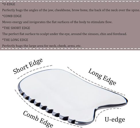 Gua Sha Scraping Tool, Stainless Steel Therapy Massage Tool, Lymphatic Drainage Gua Sha Board for Anti Cellulite, Muscles Pain Relief Tool for Spa Acupuncture Trigger Point Treatment in Saudi Arabia