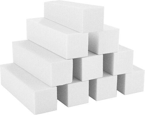 Sibba 10Pcs Nail Buffer Block Professional Manicure Pedicure Salon Nail Art Tips Finger Tool Nail Sanding Block Set for Natural Acrylic and Gel Nails Dead Skin Trimming Manicure Tools (White) in Saudi Arabia