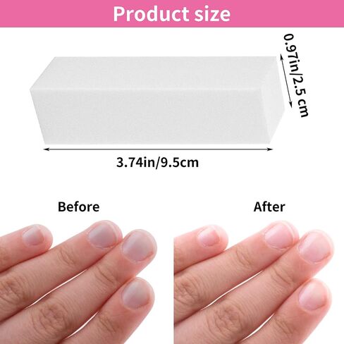 Sibba 10Pcs Nail Buffer Block Professional Manicure Pedicure Salon Nail Art Tips Finger Tool Nail Sanding Block Set for Natural Acrylic and Gel Nails Dead Skin Trimming Manicure Tools (White) in Saudi Arabia