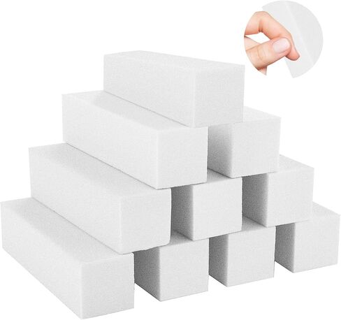 Sibba 10Pcs Nail Buffer Block Professional Manicure Pedicure Salon Nail Art Tips Finger Tool Nail Sanding Block Set for Natural Acrylic and Gel Nails Dead Skin Trimming Manicure Tools (White) in Saudi Arabia