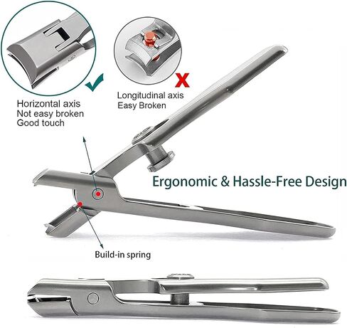 XGIZMOO Wide Jaw Opening Nail Clippers with Catcher Toenail Cutter No Splash for Thick Nails with Safety Lock Stainless Steel Fingernail Clipper for Seniors Men Women (Metallic with Metal File) in Saudi Arabia
