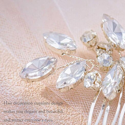 Foyte Crystal Wedding Hair Comb Rhinestone Headpieces Leaf Bride Hair Pieces Bridesmaid Side Hair Combs for Women and Girls (gold) in Kuwait