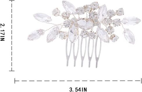 Foyte Crystal Wedding Hair Comb Rhinestone Headpieces Leaf Bride Hair Pieces Bridesmaid Side Hair Combs for Women and Girls (gold) in Kuwait