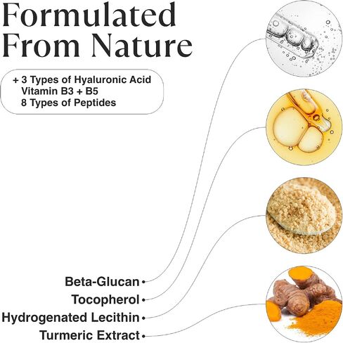 MATKAS Korean Triple Pure Hyaluronic Acid Serum for Face + 2% Niacinamide B3 + Vitamin B5 + 8 Peptides for Deep Firming, Plump Wrinkles, Hydrating Dewy Skin, Anti Aging Acido Hialuronico Facial Serum in Saudi Arabia