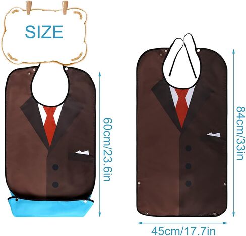 AIEX Adult Bibs, Waterproof Floral Print Bibs for Eating Washable and Reusable Clothing Protectors in Kuwait