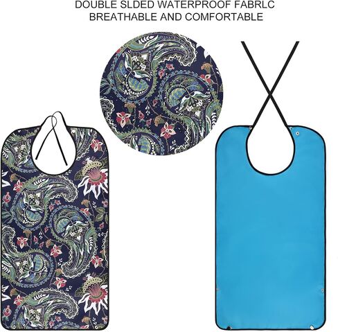 AIEX Adult Bibs, Waterproof Floral Print Bibs for Eating Washable and Reusable Clothing Protectors in Kuwait