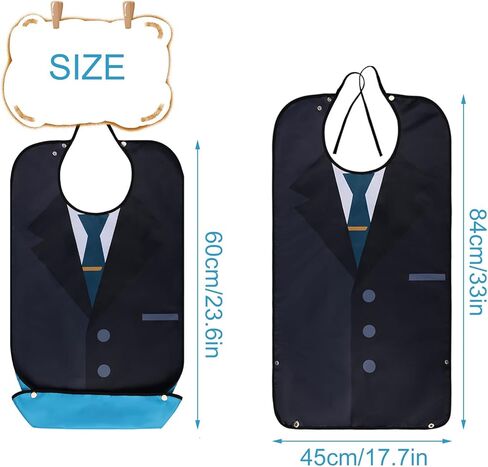 AIEX Adult Bibs, Waterproof Floral Print Bibs for Eating Washable and Reusable Clothing Protectors in Kuwait