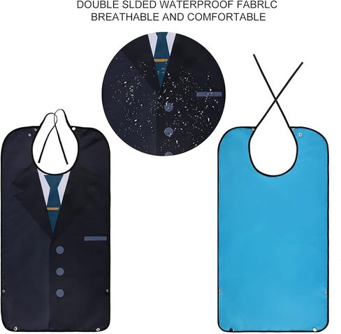 AIEX Adult Bibs, Waterproof Floral Print Bibs for Eating Washable and Reusable Clothing Protectors in Kuwait