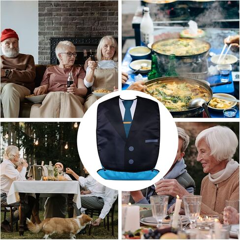 AIEX Adult Bibs, Waterproof Floral Print Bibs for Eating Washable and Reusable Clothing Protectors in Kuwait