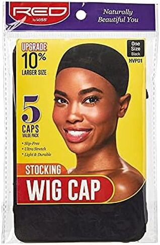 Red by Kiss Stocking Wig Cap 5 PCS (Dark Beige) with Lace Wig Powder Tinted (Light Warm Brown) in Saudi Arabia