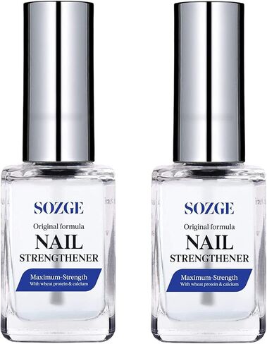 مقوي الأظافر، علاج مصل تقوية الأظافر - مقوي قوي للغاية للأظافر الضعيفة والتالفة، يستخدم كطبقة علوية أو أساسية، للعناية بالبشرة لنمو الأظافر (عبوة من قطعتين) in Kuwait