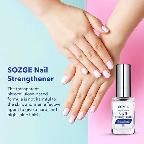 مقوي الأظافر، علاج مصل تقوية الأظافر - مقوي قوي للغاية للأظافر الضعيفة والتالفة، يستخدم كطبقة علوية أو أساسية، للعناية بالبشرة لنمو الأظافر (عبوة من قطعتين) in Kuwait
