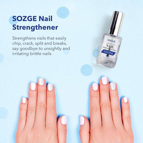 مقوي الأظافر، علاج مصل تقوية الأظافر - مقوي قوي للغاية للأظافر الضعيفة والتالفة، يستخدم كطبقة علوية أو أساسية، للعناية بالبشرة لنمو الأظافر (عبوة من قطعتين) in Kuwait