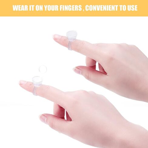 Ring Cup with Lid, 100pcs Ink Rings Cups, Container Pigment Tattoo Rings Cups Disposable Plastic Holder Tattoo Ink Pigment Ring Adhesive Makeup Rings Palette for Eyelash Extension Nail Art in Saudi Arabia
