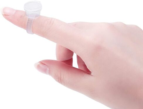 Ring Cup with Lid, 100pcs Ink Rings Cups, Container Pigment Tattoo Rings Cups Disposable Plastic Holder Tattoo Ink Pigment Ring Adhesive Makeup Rings Palette for Eyelash Extension Nail Art in Saudi Arabia