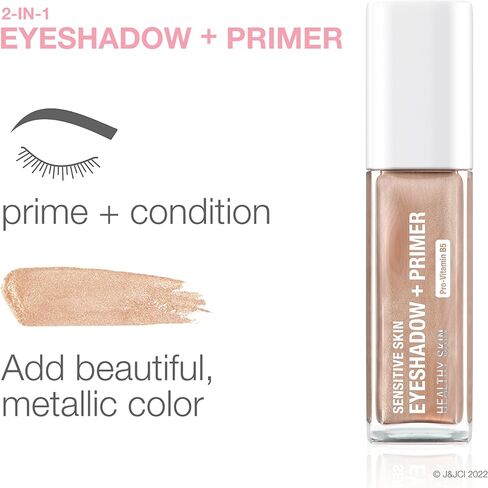 Neutrogena Sensitive Skin Eyeshadow + Primer, a Longwearing, 2-in-1 Metallic Eyeshadow for Sensitive Skin with Pro-Vitamin B5, Lightweight Cream-to-Powder Formula, Warm Taupe, 0.22 oz in Kuwait