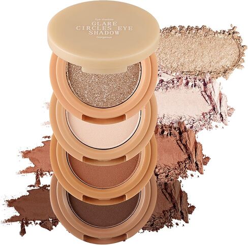 Erinde 4 Colors Eyeshadow Palette, Matte Shimmer Quartet, High Pigmented, Long Lasting, Ultra-Blendable, Rich Colors with Velvety Texture Eye Makeup Palette with Mirror, Great for Travel M01# in Saudi Arabia