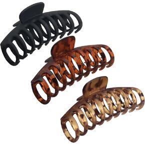 مشابك شعر كبيرة من OWIIZI للنساء، شعر سميك طويل، 4.3 سم، مشابك شعر كبيرة غير قابلة للانزلاق، مشابك شعر كبيرة لفك الشعر، ملحقات تصفيف شعر كبيرة للفتيات (3 عبوات) in Kuwait