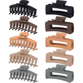 uiizbrw 10pack مقاطع مخلب الشعر للنساء والفتيات، 4.3 في مقاطع مخلب كبيرة للشعر الرقيق والسميك، مقاطع مخلب قوية، مقاطع مخلب كبيرة خمر محايدة الاكريليك، اكسسوارات تصفيف الشعر in Kuwait