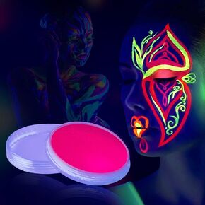 MEICOLY Black Face Body Paint, Classic Water Activated Face Paint for Adults,Pro Water Based Single Cake, Kids & SFX Clown Makeup Halloween Christmas,Black