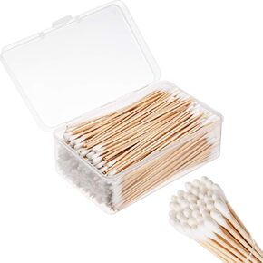 Norme 500 Pieces Cotton Cleaning Swabs Tip with Wooden Handle Cleaning Swabs Cotton Buds for Jewelry Ceramics Electronics in Storage Case, 6 Inch in Saudi Arabia