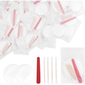 Tuciyke Hotel Vanity Kit، 50 حزمة ملفوفة بشكل فردي وسائل الراحة مجموعة الغرور الفندقية تتضمن لوازم الضيافة الفندقية وسادات قطنية تجميلية، مسحات قطنية، لـ Airbnb، والمأوى، ودار التمريض in Kuwait