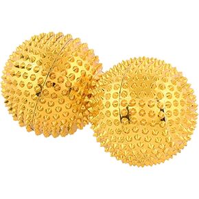 كرة تدليك صحية مغناطيسية شائكة من Wholelifeobjects للعلاج الطبيعي والوخز بالإبر والضغط على كرة هلامية للتدليك (ذهبي وفضي) in Kuwait