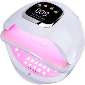 Soon Global UV Nail Lamp, 280W UV Light for Nails Fast Curing Gel Nail Polish with 4 Timers and LCD Display, Professional LED Nail Dryer with Auto Sensor, 66 Lamp Beads in Kuwait