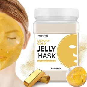 Jelly Mask for Facial Professional - 24K Gold Anti-Aging & Firming Hydrojelly Mask Powder, Hydrating Brighten Jelly Face Mask Skin Care, Natural Gel Peel Off Mask for Spa Salon Vajacial Mask 17.6Fl Oz in Kuwait