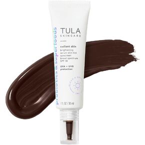 TULA Skin Care Radiant Skin Brightening Serum Skin Tint SPF - Facial Sunscreen Provides Broad Spectrum SPF 30 Protection, Tinted, Serum-Light Formula Brightens and Evens Skin, Shade 01, 1.0 fl oz. in Saudi Arabia