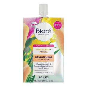 Bioré Brightening Clay Mask, to Improve Skin Tone and Texture, for All Skin Types, 1.69 Fluid Ounces in Kuwait