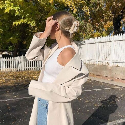 AIMIKE مشابك شعر كبيرة بمقاس 4.1 بوصة، مشابك شعر مخلب أكريليك للشعر السميك، مشابك فك مستطيلة قوية للشعر الرقيق، مشابك شعر كبيرة بتصميم فرنسي للنساء والفتيات - مشبك غير قابل للانزلاق (4 قطع) in Kuwait