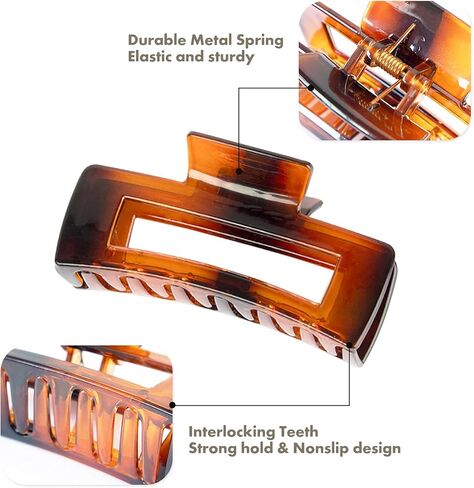 AIMIKE مشابك شعر كبيرة بمقاس 4.1 بوصة، مشابك شعر مخلب أكريليك للشعر السميك، مشابك فك مستطيلة قوية للشعر الرقيق، مشابك شعر كبيرة بتصميم فرنسي للنساء والفتيات - مشبك غير قابل للانزلاق (4 قطع) in Kuwait