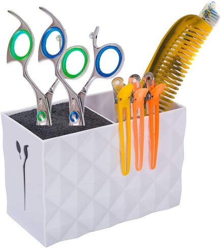 Anjiyoyo Professional Large Capacity Acylic Salon Scissors Holder Box Hairdressing Combs Clips Organizer Racks in Saudi Arabia