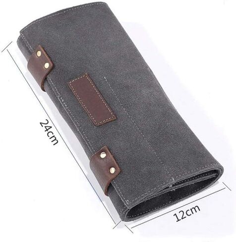 Purple Dragon Leather Roll Up Scissors Holder Pouch Cases Tool Bags for Salon Barber Hair Stylist (Grey) in Saudi Arabia