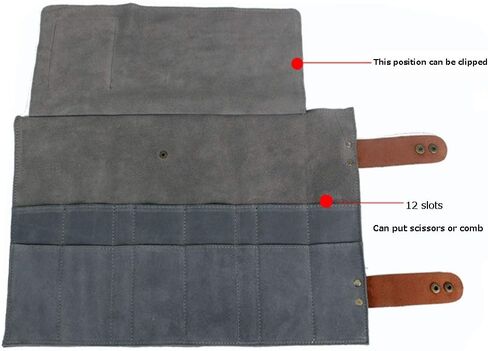 Purple Dragon Leather Roll Up Scissors Holder Pouch Cases Tool Bags for Salon Barber Hair Stylist (Grey) in Saudi Arabia