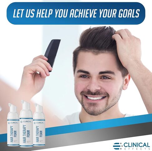 رغوة علاج الشعر كلينيكال إيفيكتس - رغوة لنمو الشعر للرجال - زيت النعناع، ​​البلميط المنشاري، زيت الأفوكادو - 30 مل - يساعد على تقليل ترقق الشعر، ويدعم إعادة نمو الشعر - صنع في الولايات المتحدة الأمريكية in Kuwait