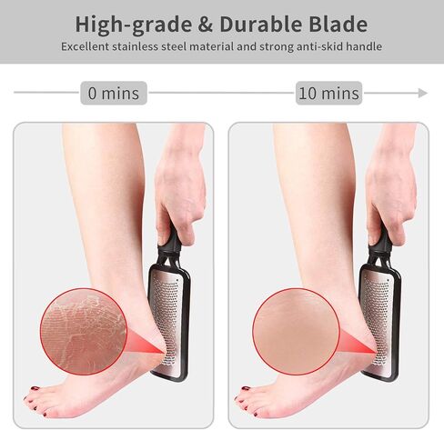 Pedicure Foot File Callus Remover - Large Stainless Steel Foot Scraper, Remove Hard Skin, Practical and Professional Foot Care File, Suitable for Dry and Wet Feet in Saudi Arabia