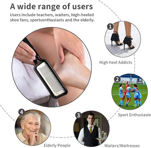 Pedicure Foot File Callus Remover - Large Stainless Steel Foot Scraper, Remove Hard Skin, Practical and Professional Foot Care File, Suitable for Dry and Wet Feet in Saudi Arabia