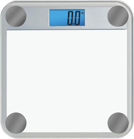 Eat Smart Products Digital Bathroom Scale with Extra Large Lighted Display, Free Body Tape Measure Included, Grey and Clear in Saudi Arabia