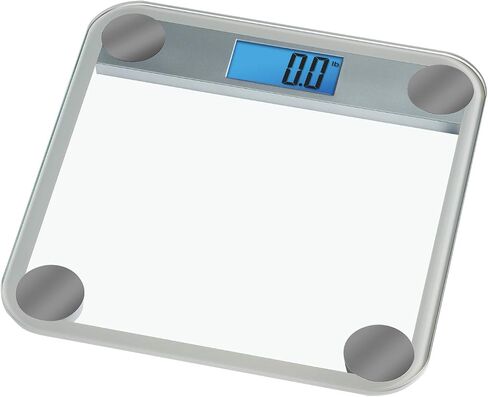 Eat Smart Products Digital Bathroom Scale with Extra Large Lighted Display, Free Body Tape Measure Included, Grey and Clear in Saudi Arabia