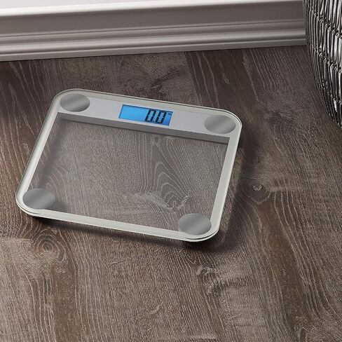 Eat Smart Products Digital Bathroom Scale with Extra Large Lighted Display, Free Body Tape Measure Included, Grey and Clear in Saudi Arabia
