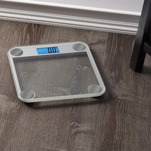 Eat Smart Products Digital Bathroom Scale with Extra Large Lighted Display, Free Body Tape Measure Included, Grey and Clear in Saudi Arabia