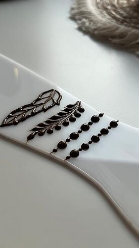 Reusable Henna Hand Acrylic Plastic Template for Homemade Henna, Mehendi Heena Beginner Kit Drawing Body Art Hena Temporary Tattoo Practice Mendi, WHITE in Kuwait