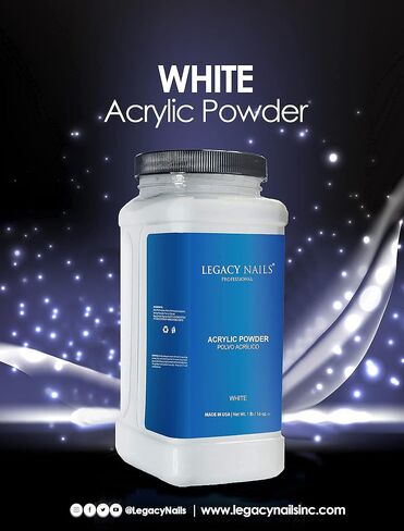 Legacy Nails Professional Crystal Clear Acrylic Powder, Net Wt. 1 lbs. / 16oz. - Mix With Glitter, Pigment and Create Custom Acrylic Nail Extension Colors in Kuwait