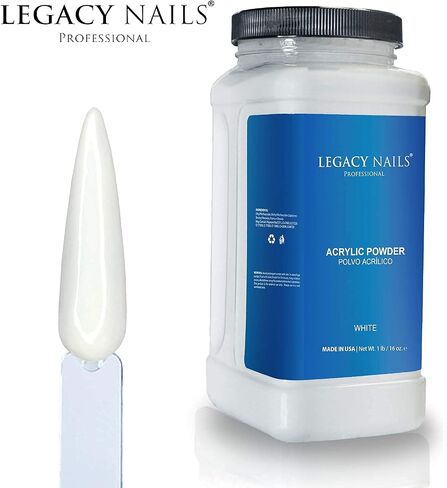 Legacy Nails Professional Crystal Clear Acrylic Powder, Net Wt. 1 lbs. / 16oz. - Mix With Glitter, Pigment and Create Custom Acrylic Nail Extension Colors in Kuwait
