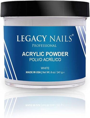 Legacy Nails Professional Crystal Clear Acrylic Powder, Net Wt. 8 oz. - Mix With Glitter, Pigment and Create Custom Acrylic Nail Extension Colors in Kuwait