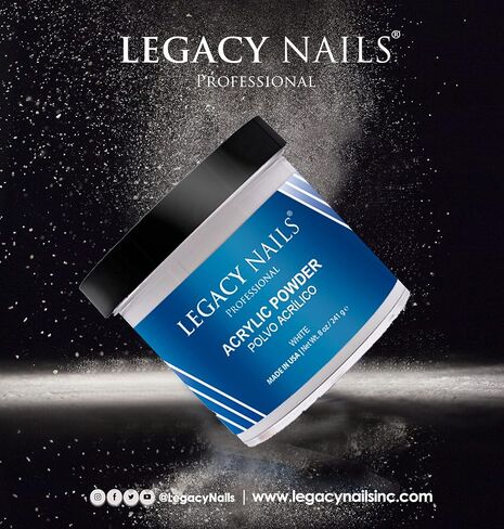 Legacy Nails Professional Crystal Clear Acrylic Powder, Net Wt. 8 oz. - Mix With Glitter, Pigment and Create Custom Acrylic Nail Extension Colors in Kuwait